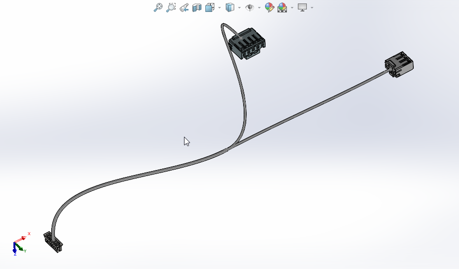 Wiązka przewodów zaprojektowana w SolidWorks