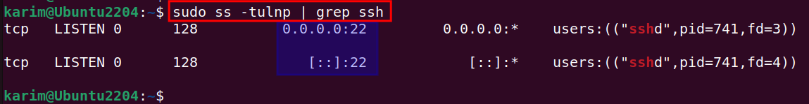 sudo ss -tulpn