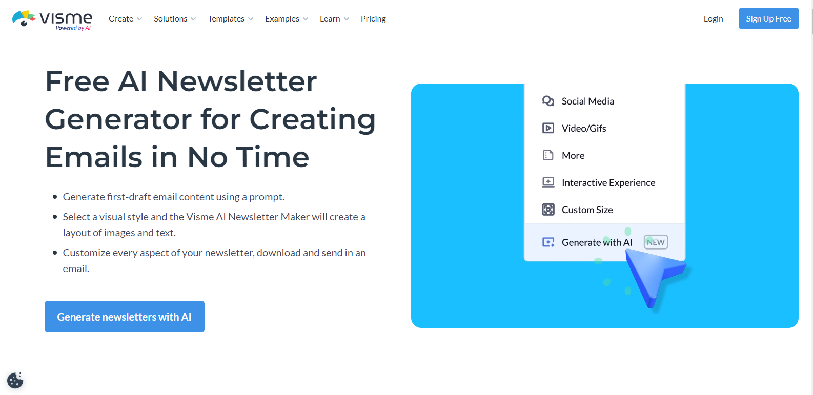 Visme AI Newsletter Generator