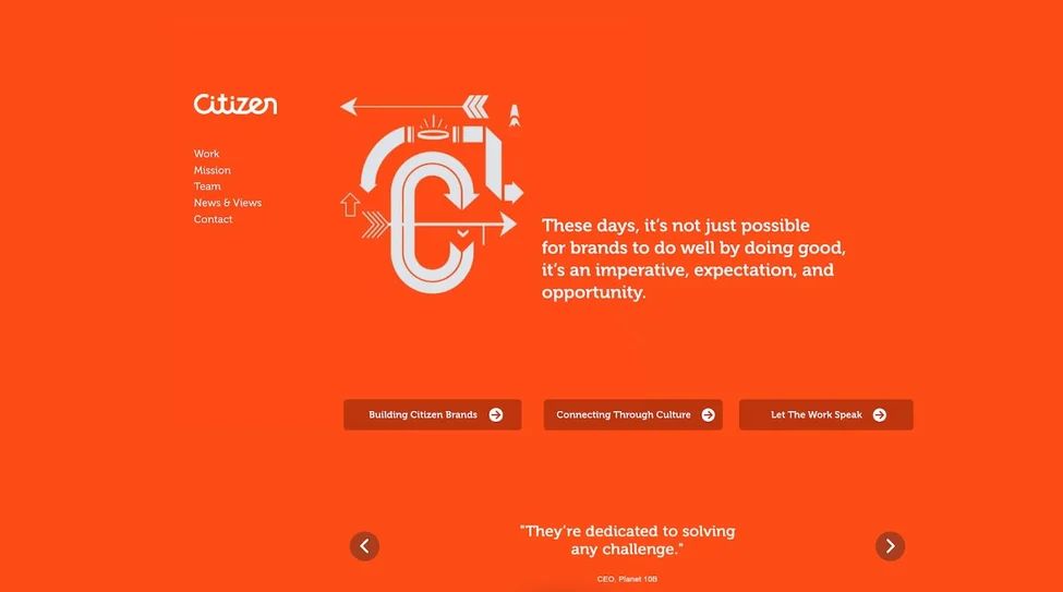 business website design example from citizen