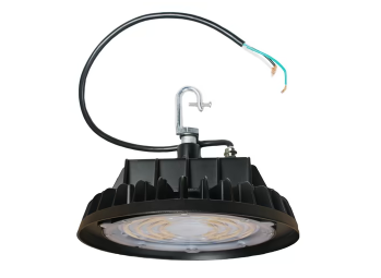 Industrial high-bay LED light for effective warehouse security.