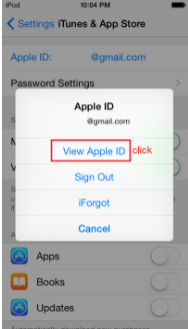 You will see the Apple ID tab and you have to click on View Apple ID