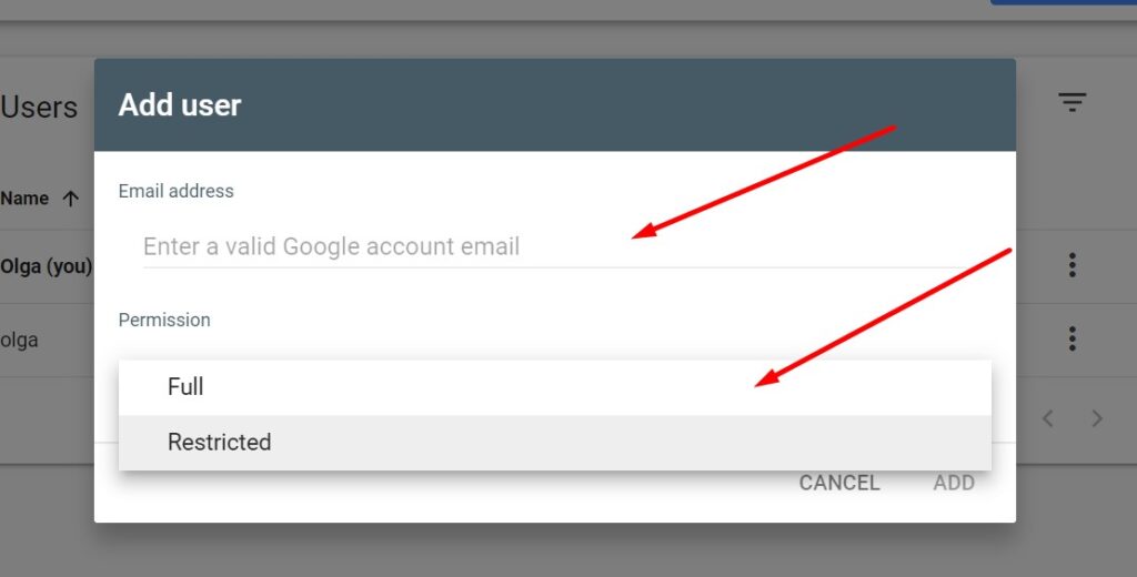 Users and Permissions google search console|loyalseoagency