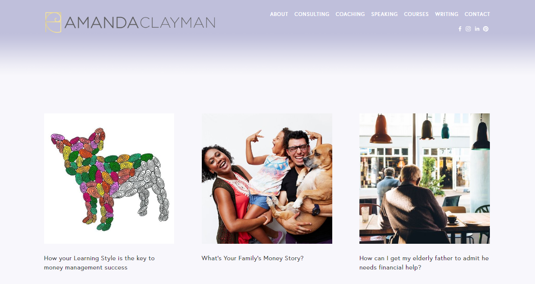 Amanda Clayman - Blog Web Page