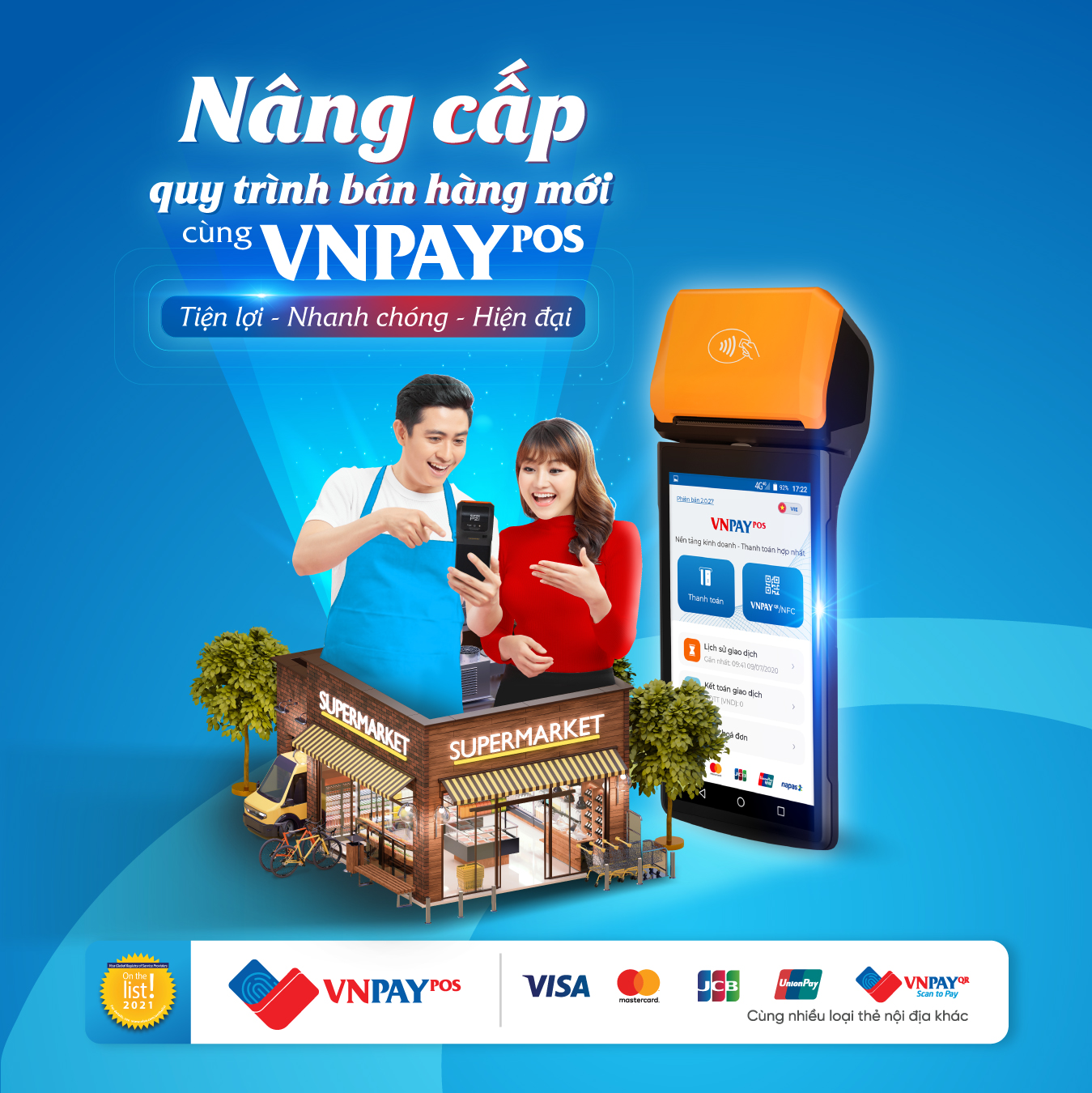 Máy SmartPOS tích hợp phần mềm và giải pháp thanh toán