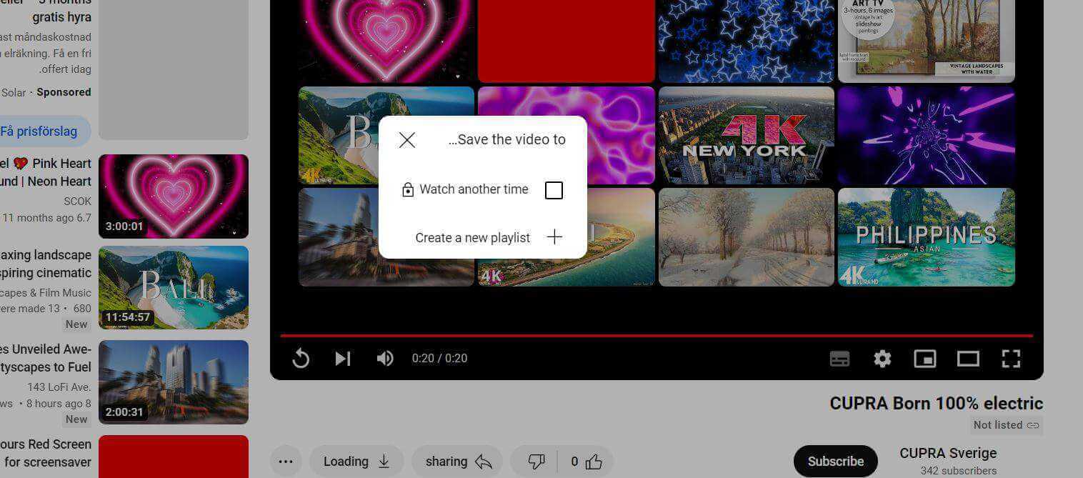 Make a New Playlist on YouTube from a Video (Step 2)