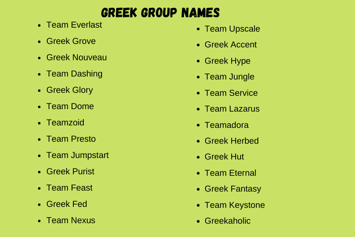 Greek Group Names