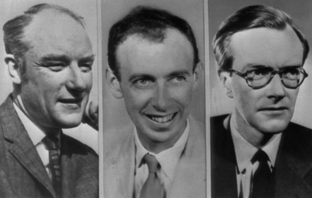 Francis Crick, James Watson, and Maurice Wilkins (left to right)