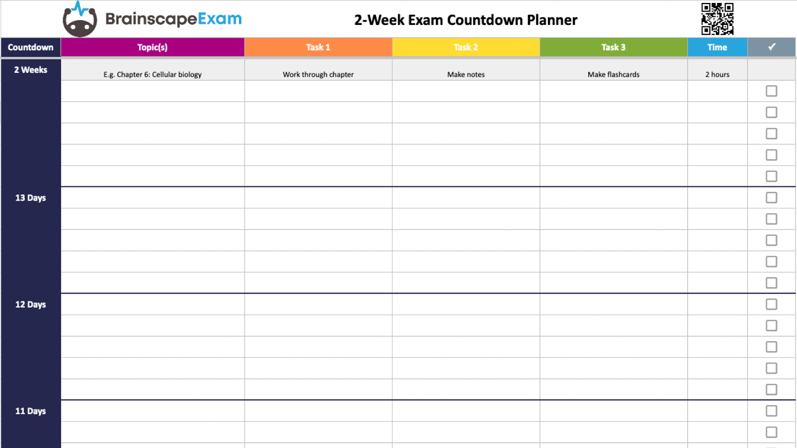 Free editable study planner templates in google sheets