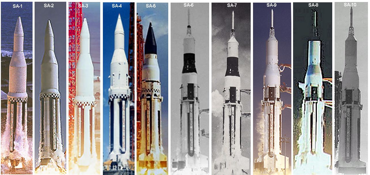 Todos os lançamentos do foguete Saturn I.