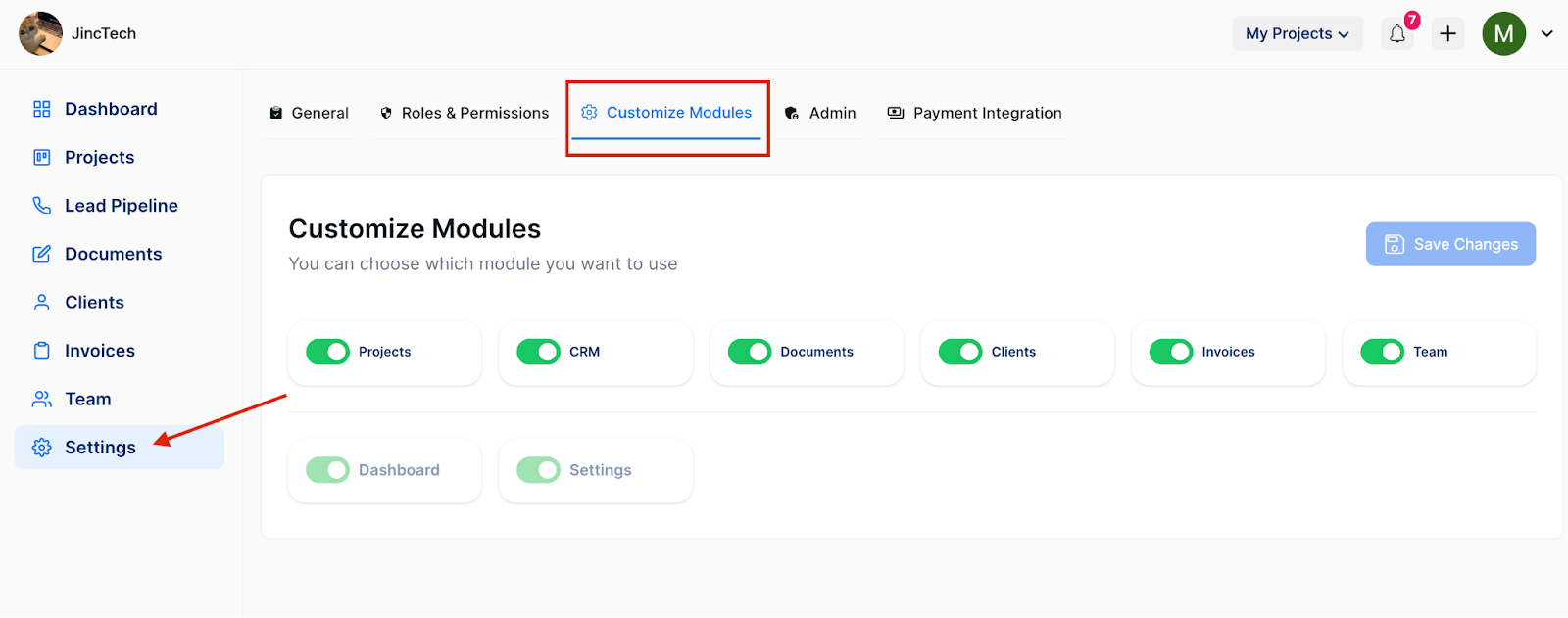 customise modules