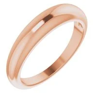 14K Rose 4 mm Petite Dome Ring