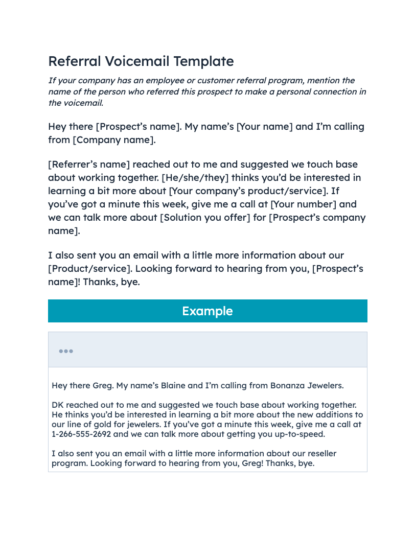voicemail template