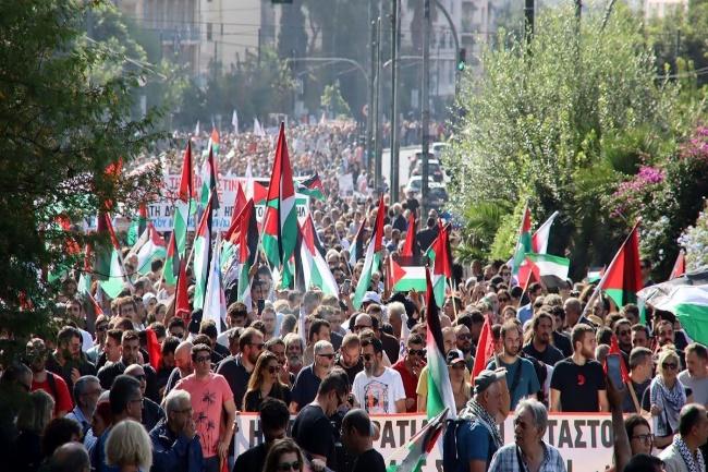 تجمع گسترده تشکل‌های کارگری یونان در همبستگی با فلسطین