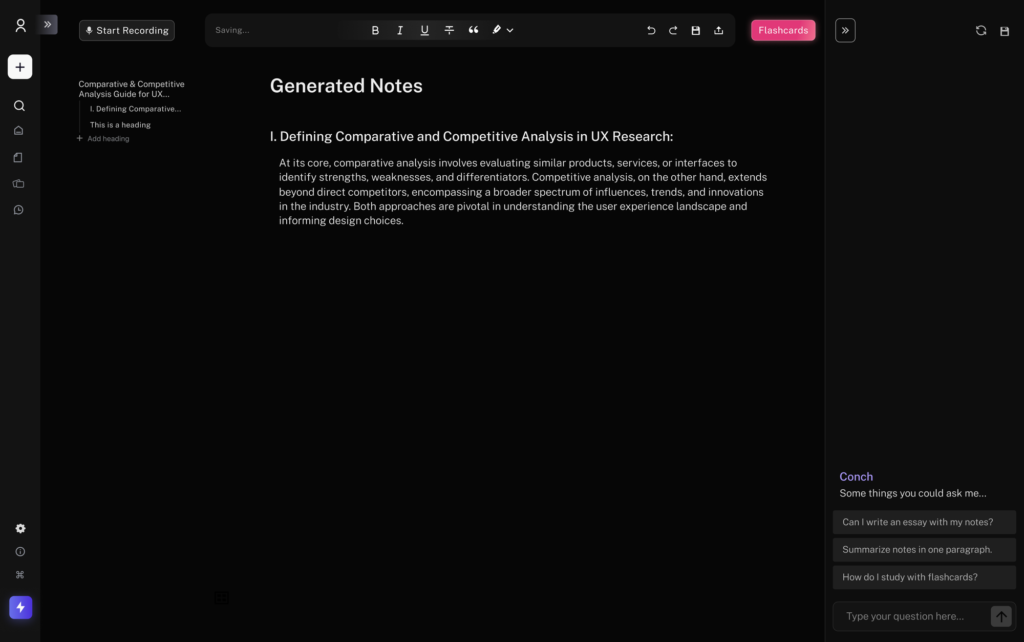 Conch AI's AI Essay Writer - Chat With Your Documents and Analyze Documents Quickly With Conch AI's Upload PDF/Document Feature