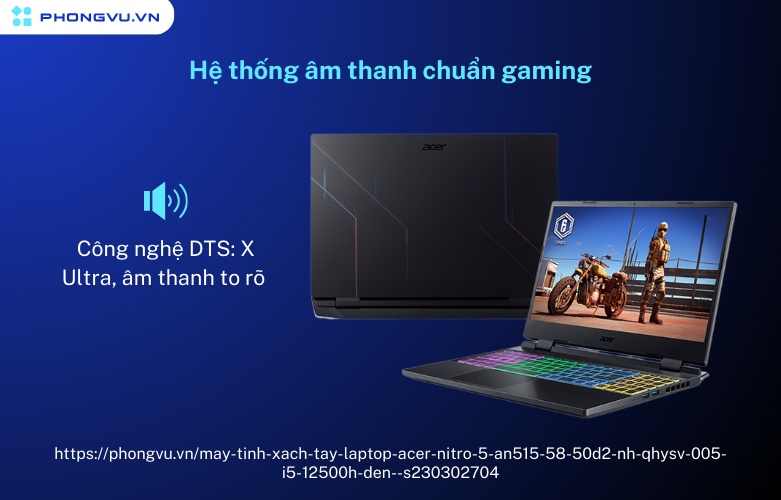 Hệ thống âm thanh Acer nitro 5 AN515 chất lượng