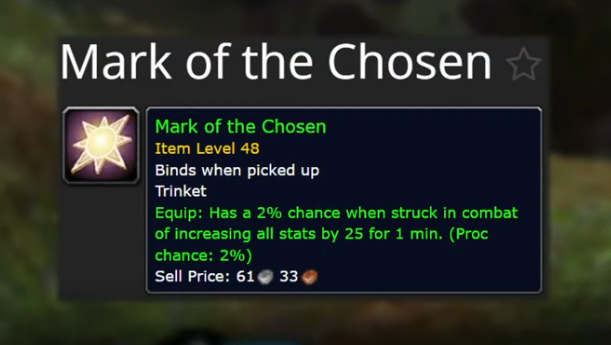 WoW SoD Mark Of The Chosen (Trinket)