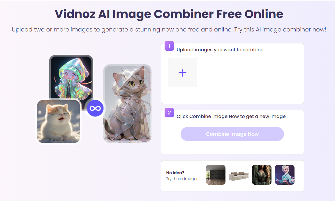 Vidnoz AI Image Combiner: Fast & Free AI Combine Two Images