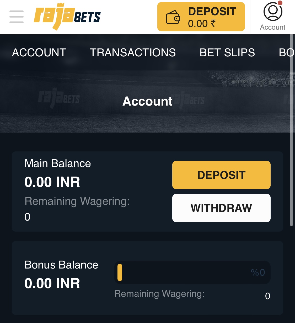 rajabets withdrawal 