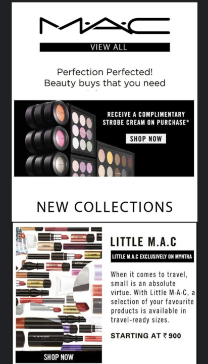personalized M.A.C Cosmetics product advertising
