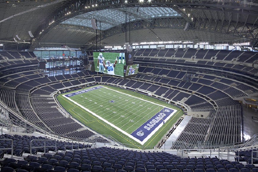 Sân vận động AT&T (Mỹ) có hệ thống mái vòm lớn nhất thế giới
