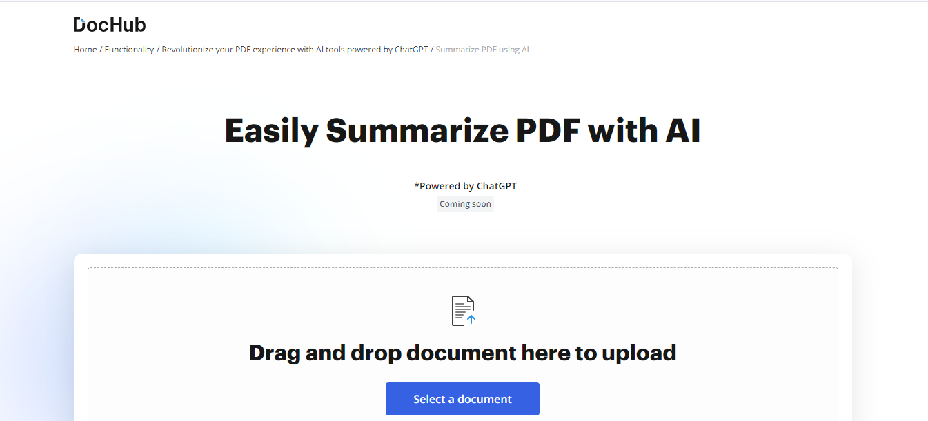 DocHub AI PDF Summarizer