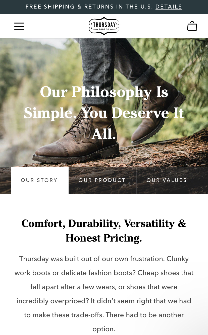 Company profile of Thursday boots