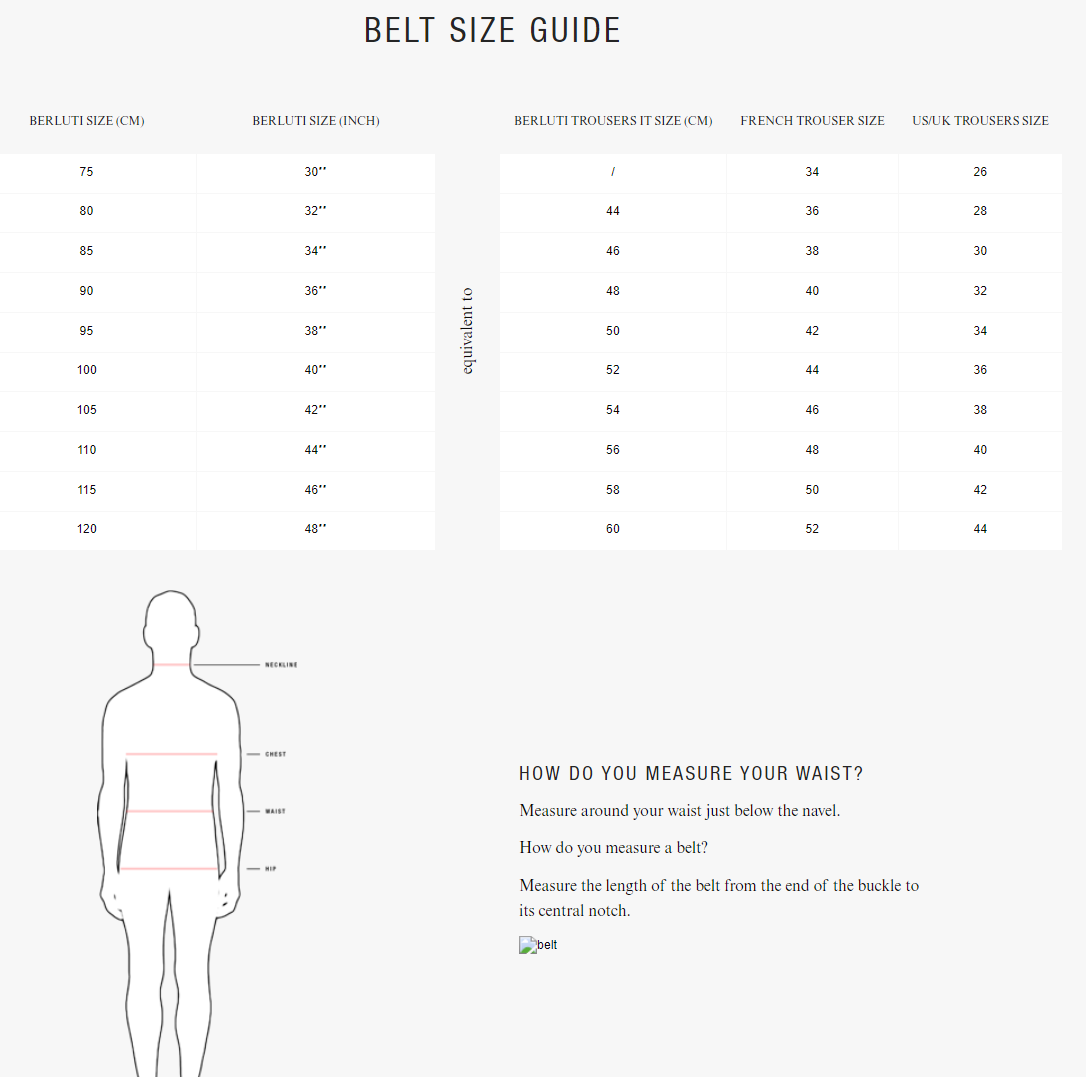 belt size guides