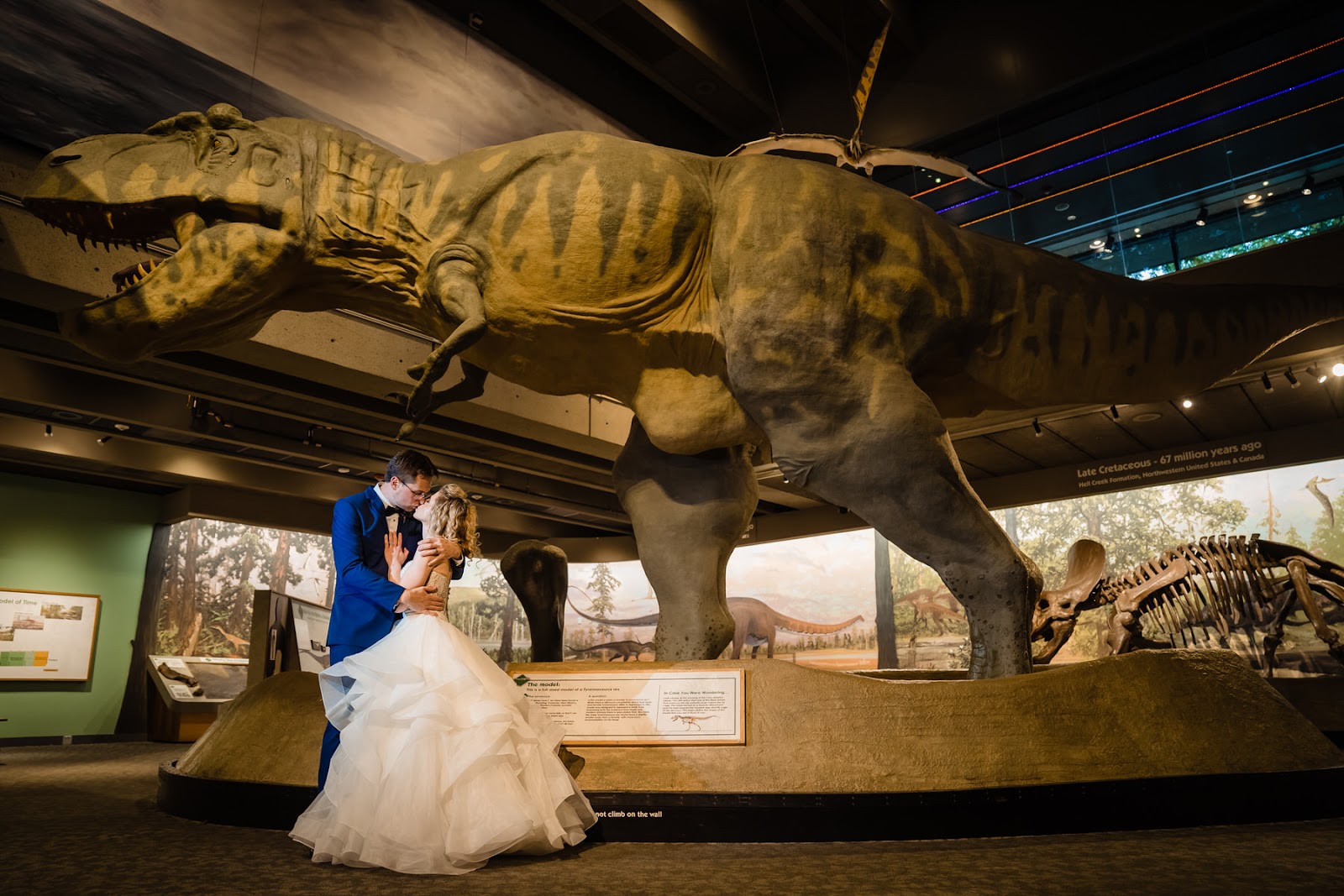 boston musuem of science wedding photographer nicole chan t rex