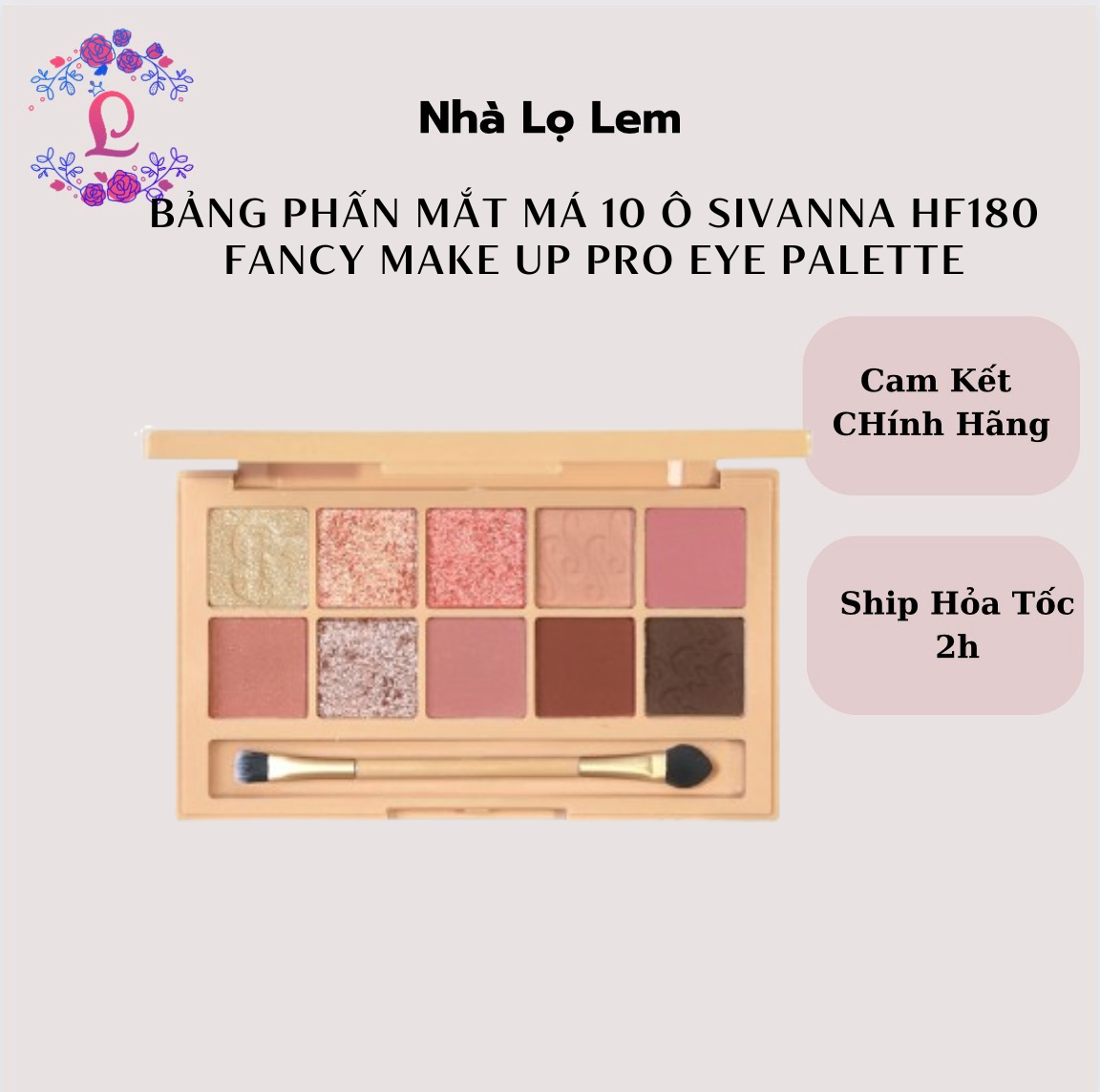 Bảng phấn mắt 10 ô SIVANNA HF180