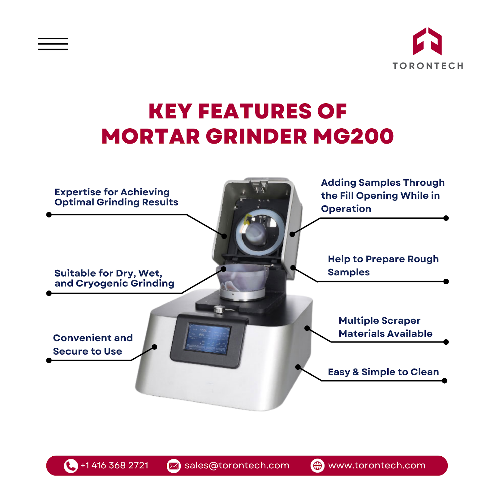 Key Features of Mortar Grinder MG200