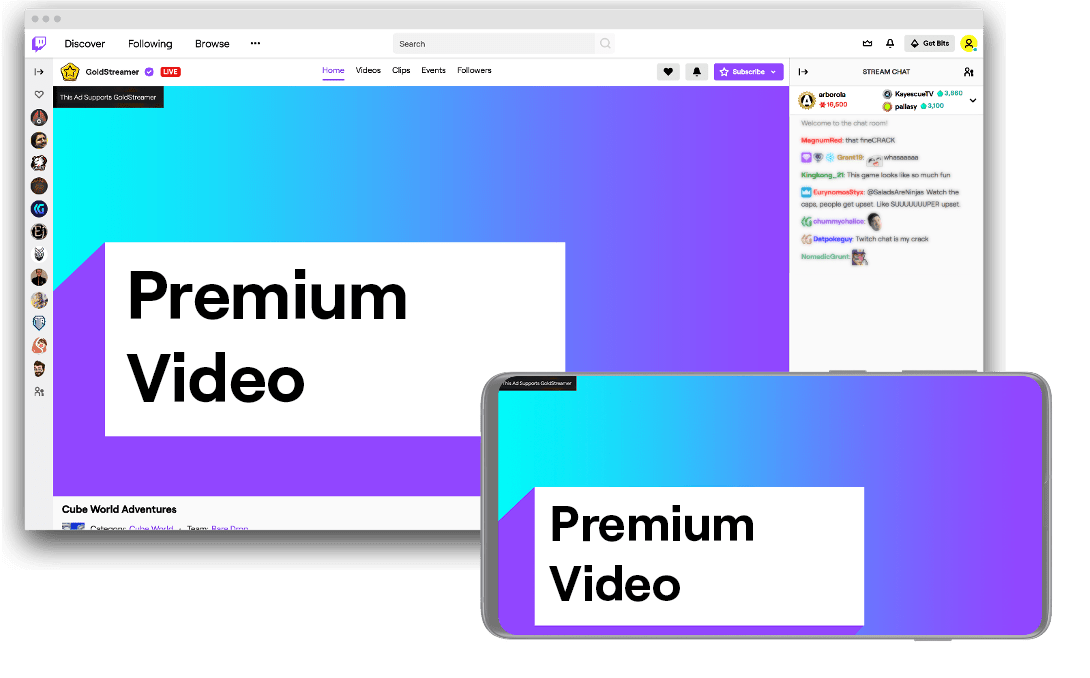 twitch premium video ads