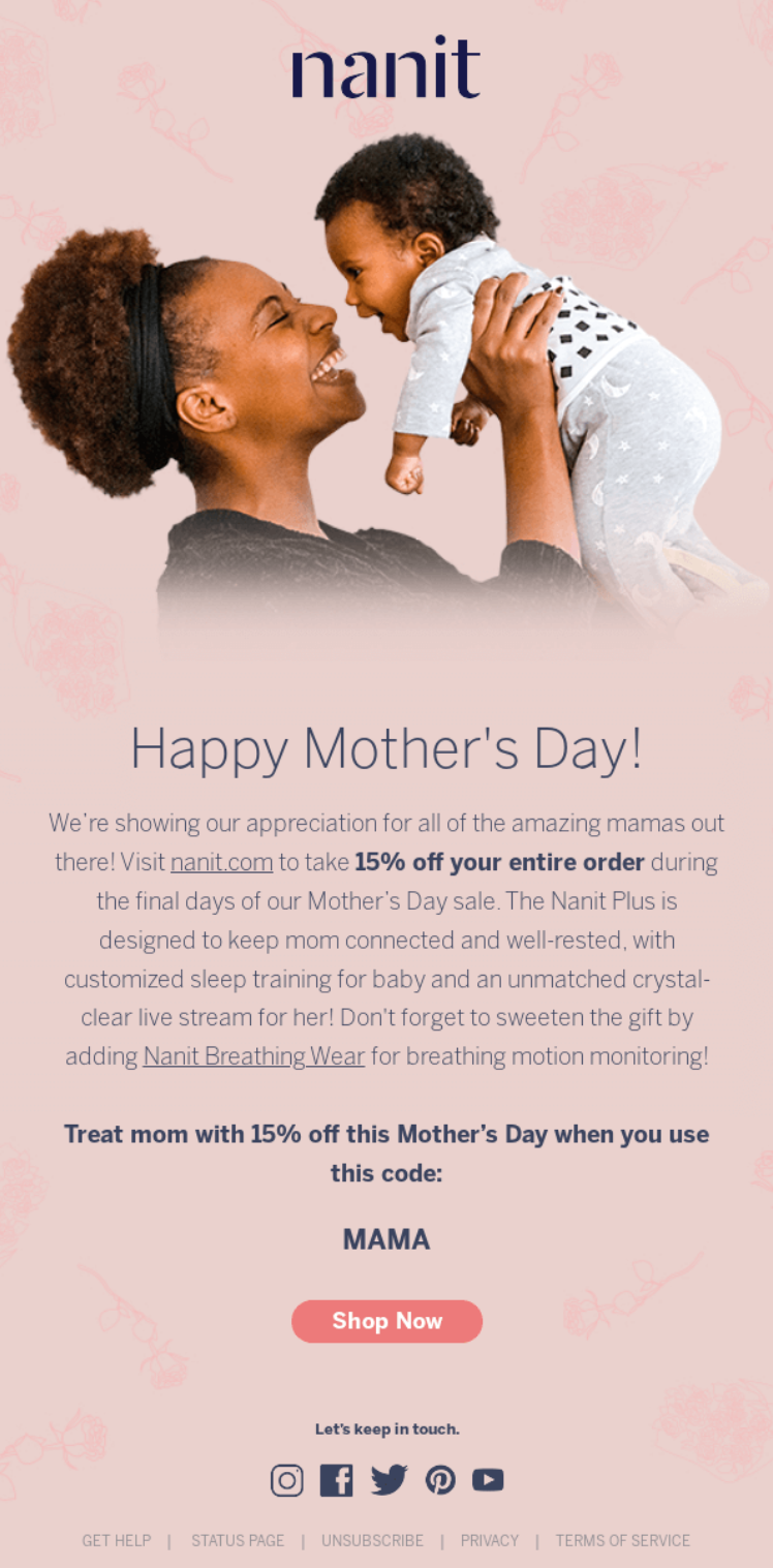 Mother's Day Mother’s Day marketing example.