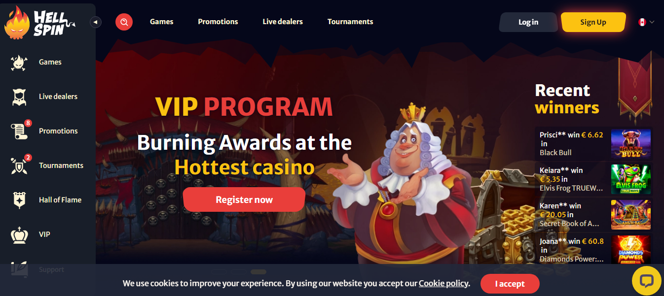 Hellspin's Homepage and VIP push