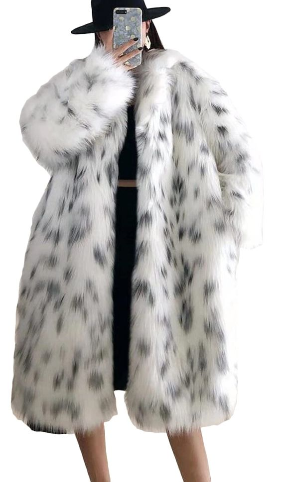 Picture of a lady rocking the faux fur fabric 