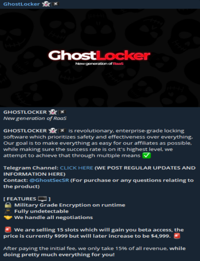 GhostLocker resmi Telegram kanalı 