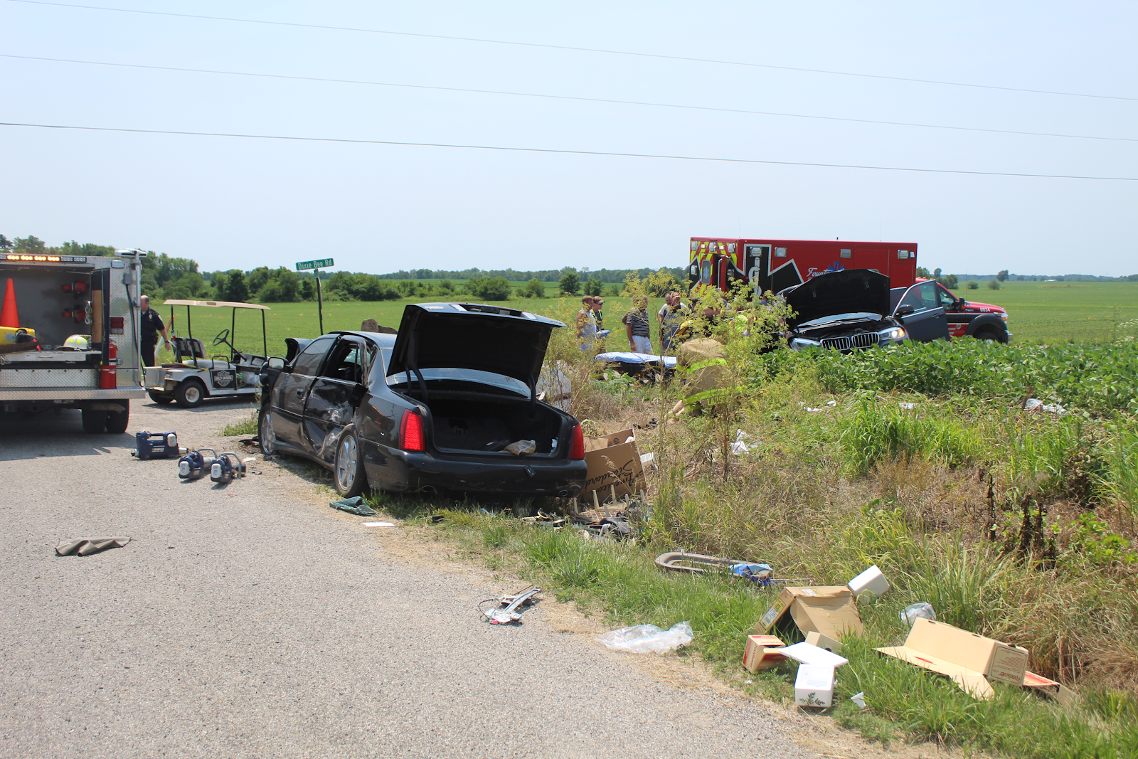 car accident scene in indiana, intersection accident with substantial damage