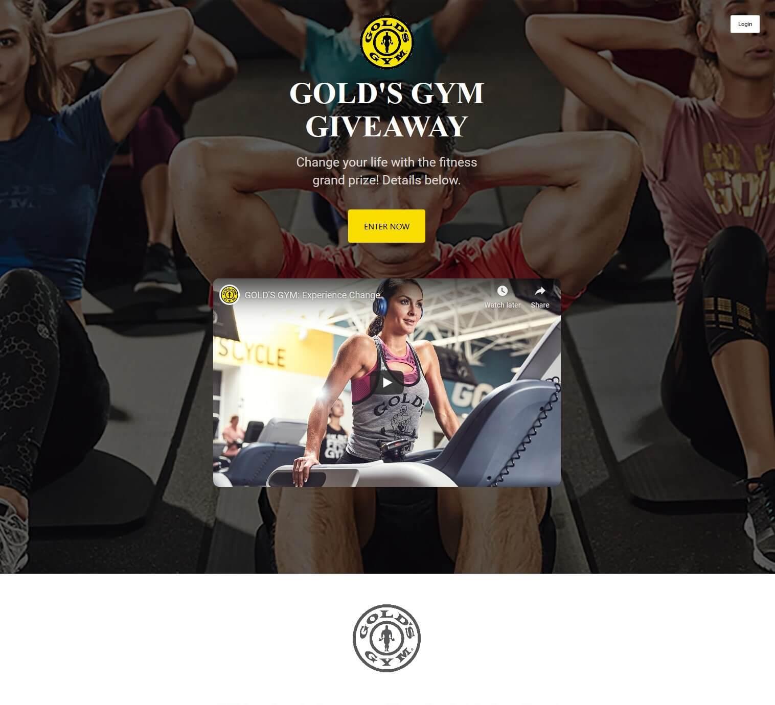 Gold's Gym Giveaway Competition