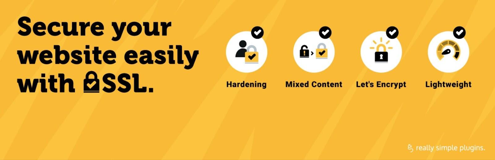 WordPress SSL plugin, the Really Simple SSL plugin listing image at WordPress.org.