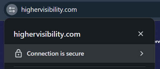Image showing highervisibility as as a secure connection