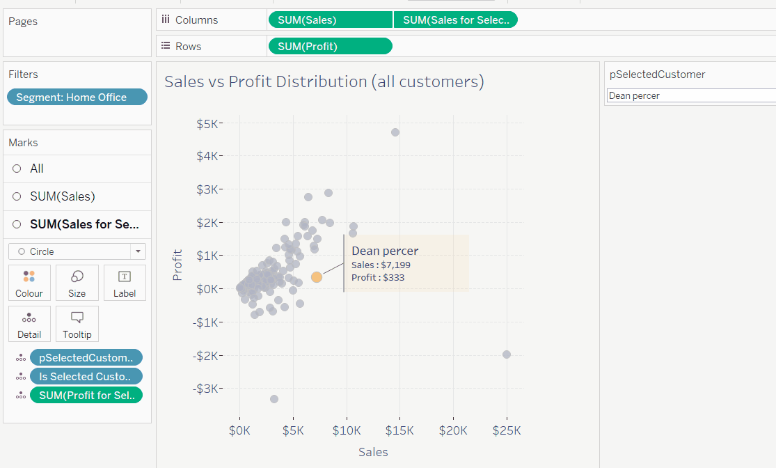 Gif image showing how the annotation in Tableau displays against a highlighted mark, and is now retained when a different mark is highlighted.