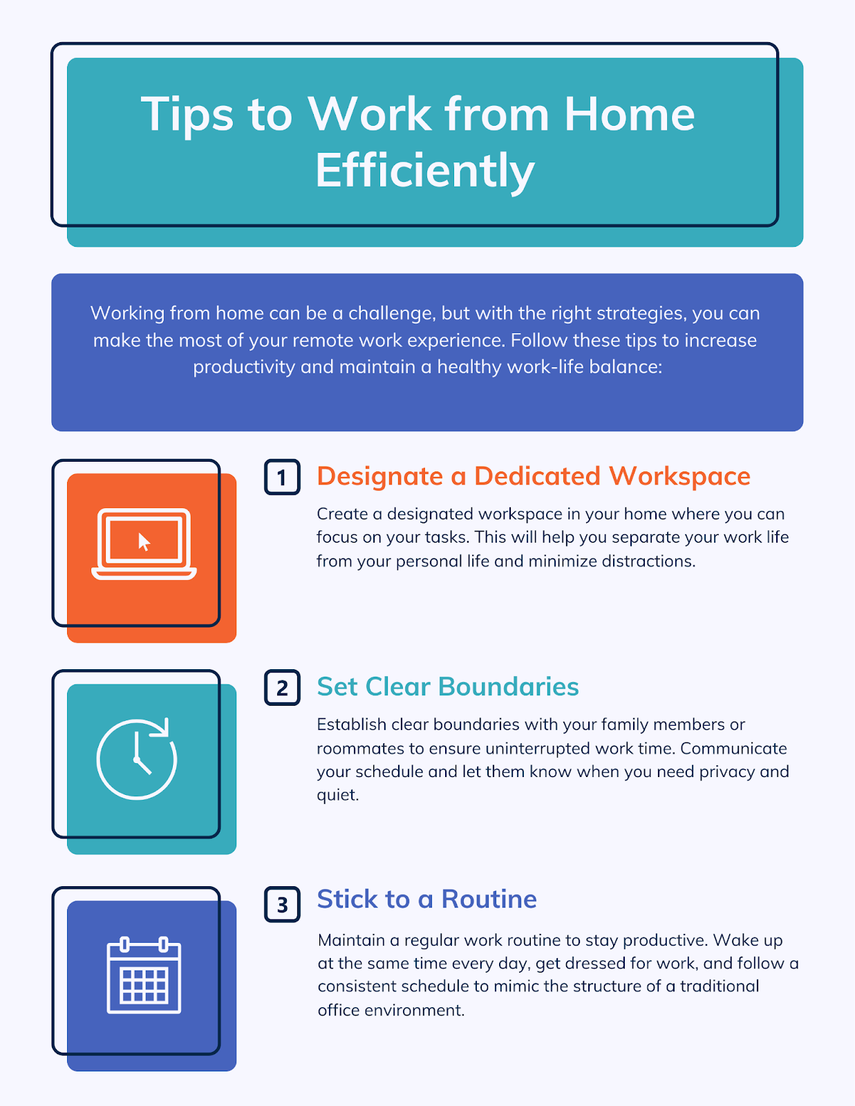 AI Generated Infographic - Tips to Work From Home Efficiently
