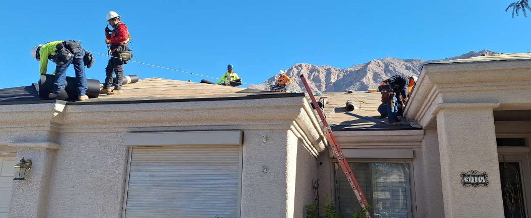 Las Vegas roofers installing roof on home - Cooper Roofing & Solar