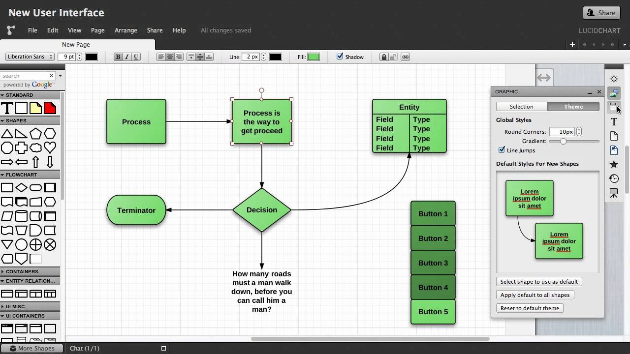 Design & Functionality for Lucidchart