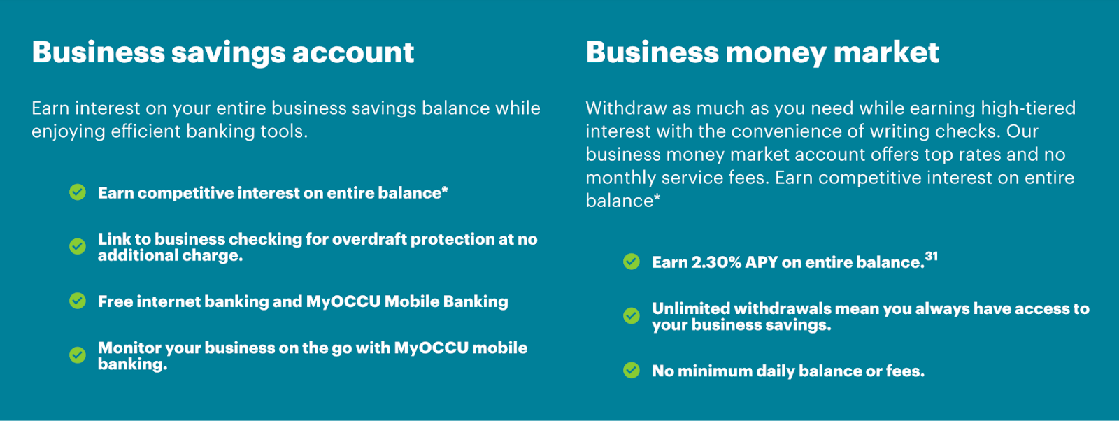 Oregon Community Credit Union Business Savings CDs and MMAs