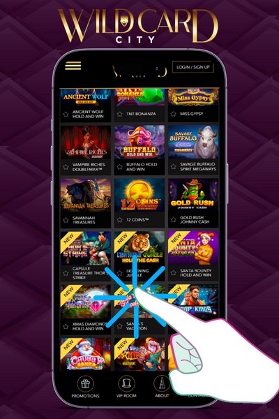 Enjoy the best pokies with Wild Card City casino mobile version