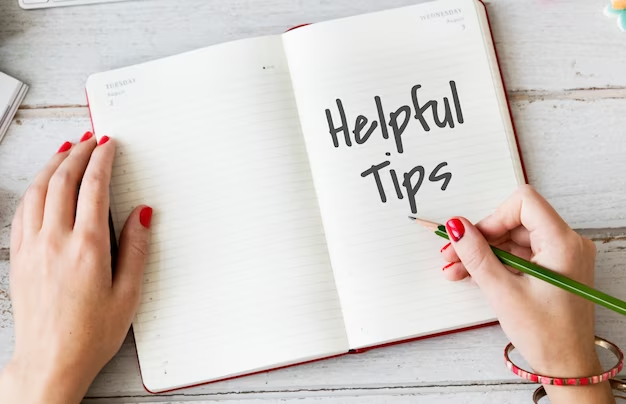The Words "Helpful Tips" Written on on a Page of a Diary