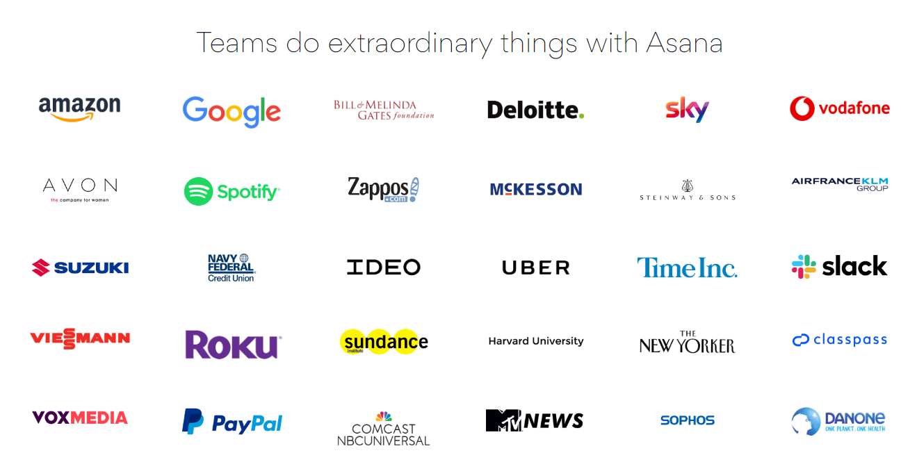 Teams do extraordinary things with Asana