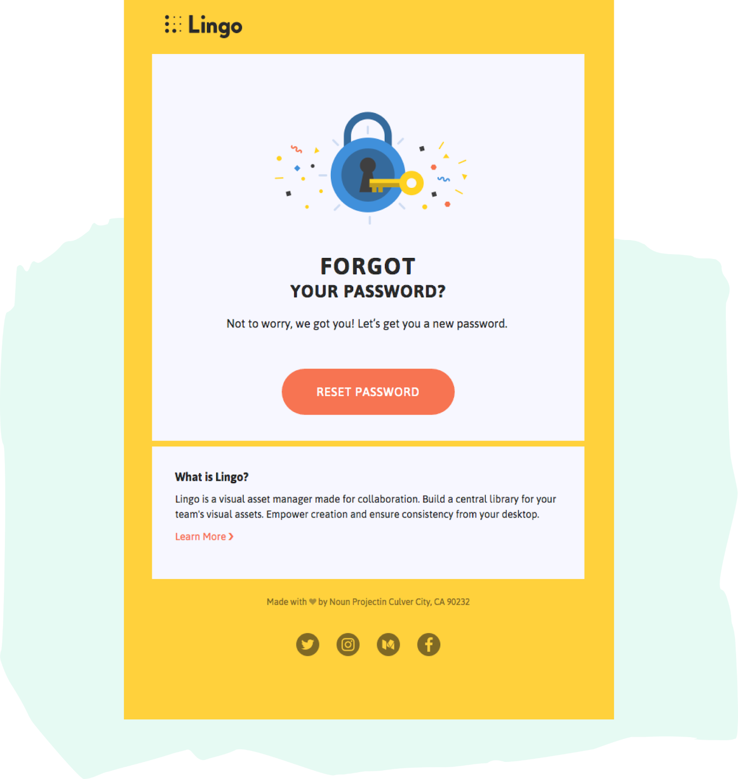 Lingo change password email template