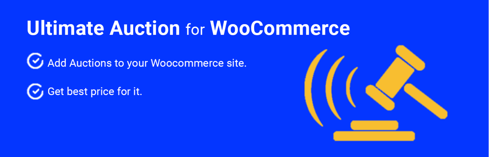 Picture of Ultimate Auction for WooCommerce, a free WordPress plugin that can configure your online store. 